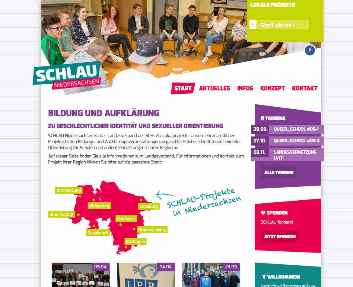 Schlau e.V. Landesnetzwerk-Website