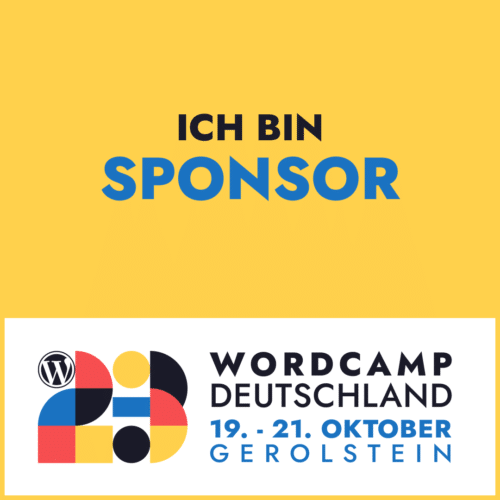 Wir als WordPress Agentur aus Köln sind Sponsor auf dem WordCamp Deutschland 2023.